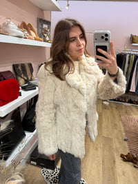 Manteau vraie fourrure lapin T.38/40 18/08