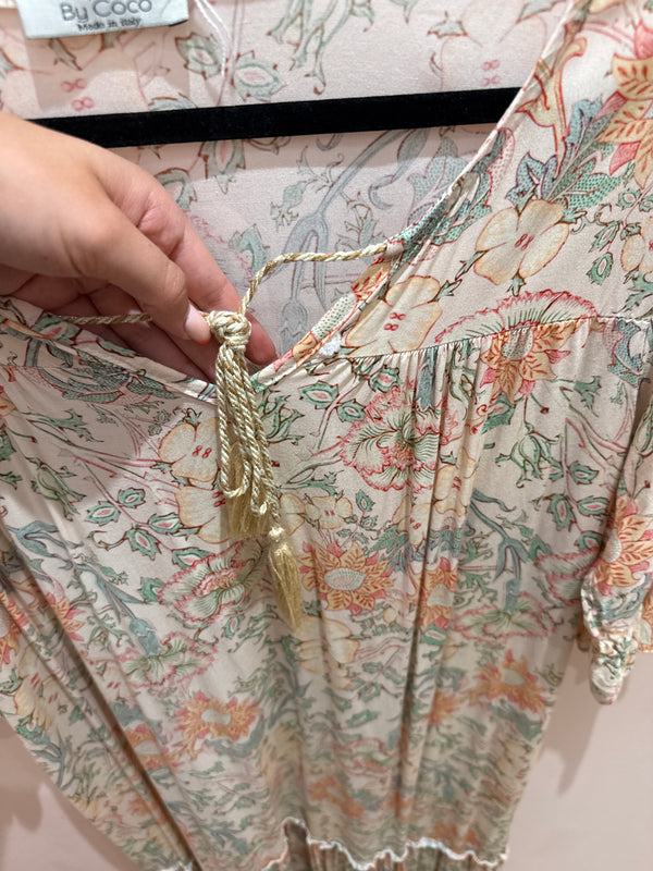 Robe beige et rose By Coco T.U