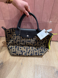 Sac Longchamp kaki noir pliage