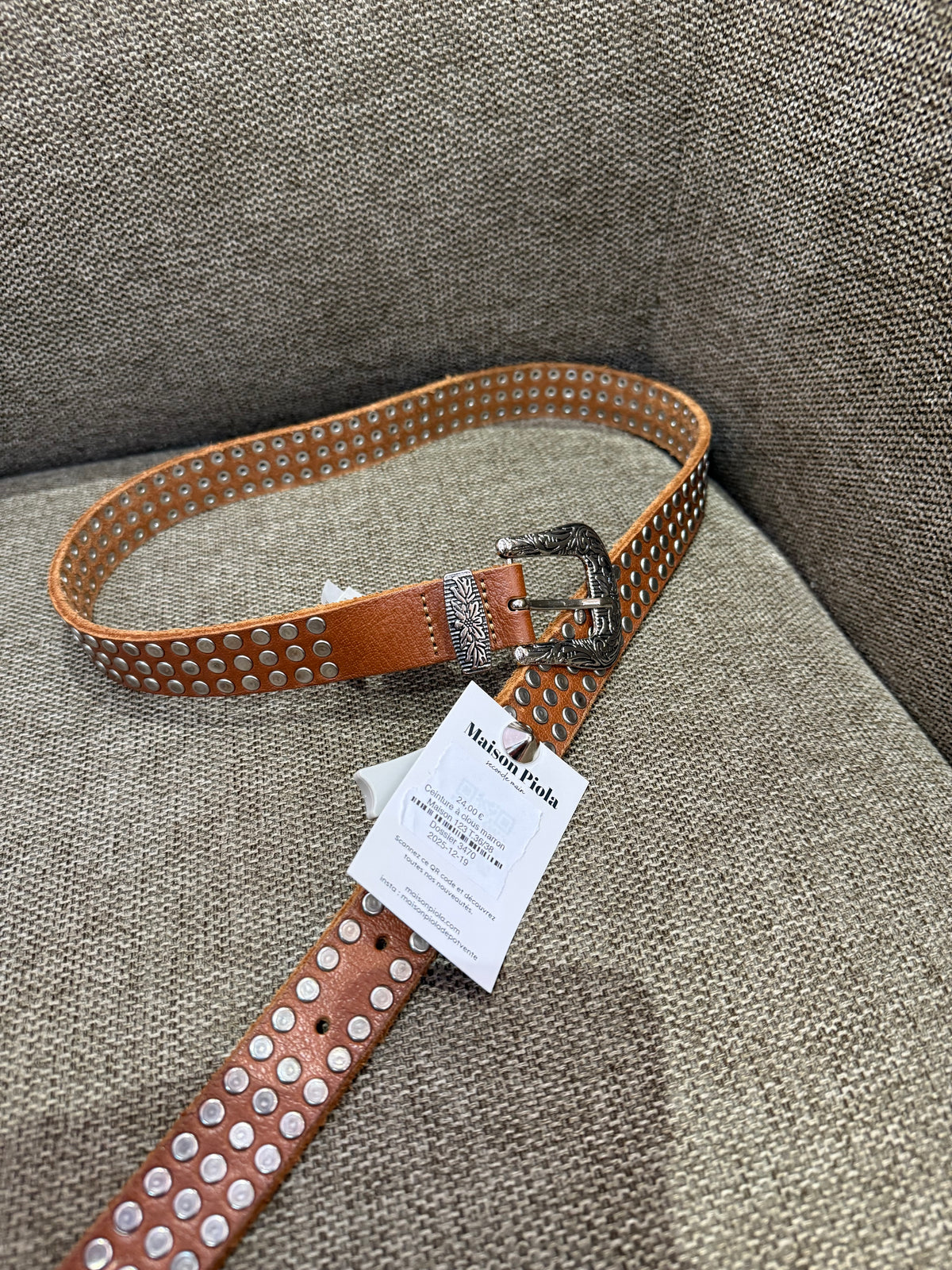 Ceinture à clous marron Maison 123 T.36/38
