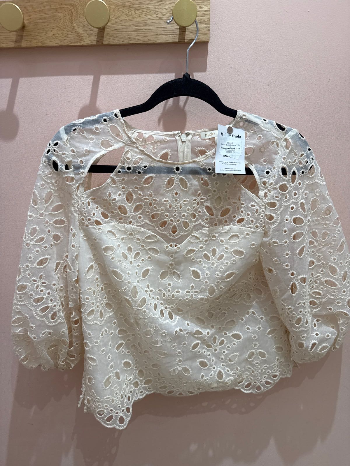 Blouse dentelle beige T.S
