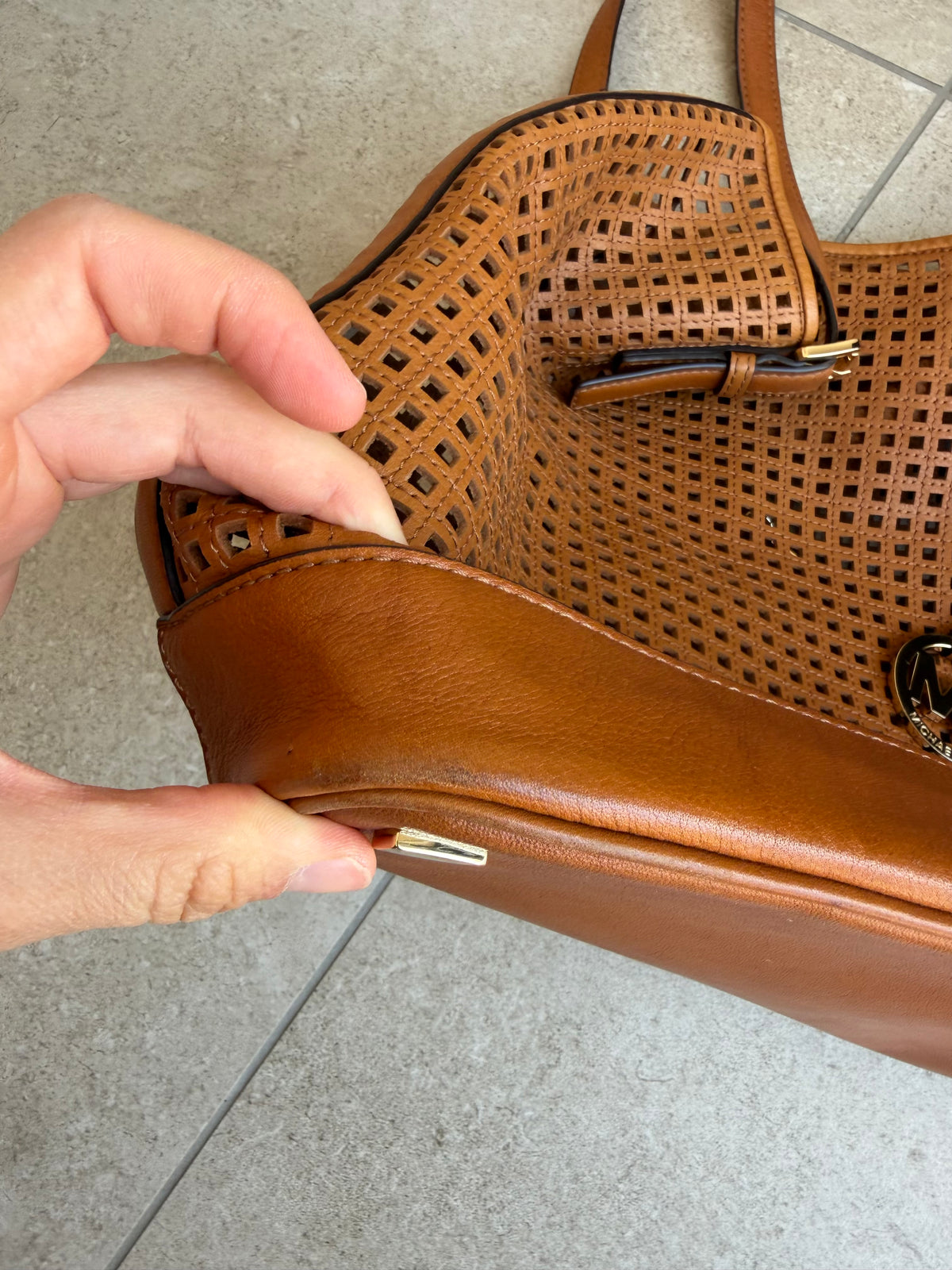 Sac marron en cuir Michael Kors 16/08