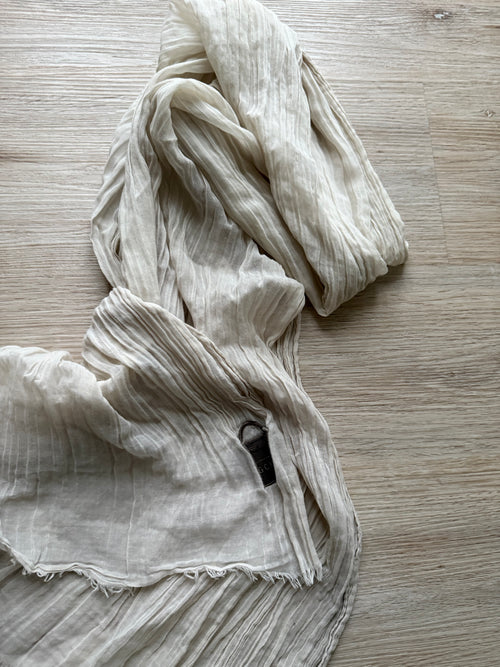 Foulard beige en coton Longchamp