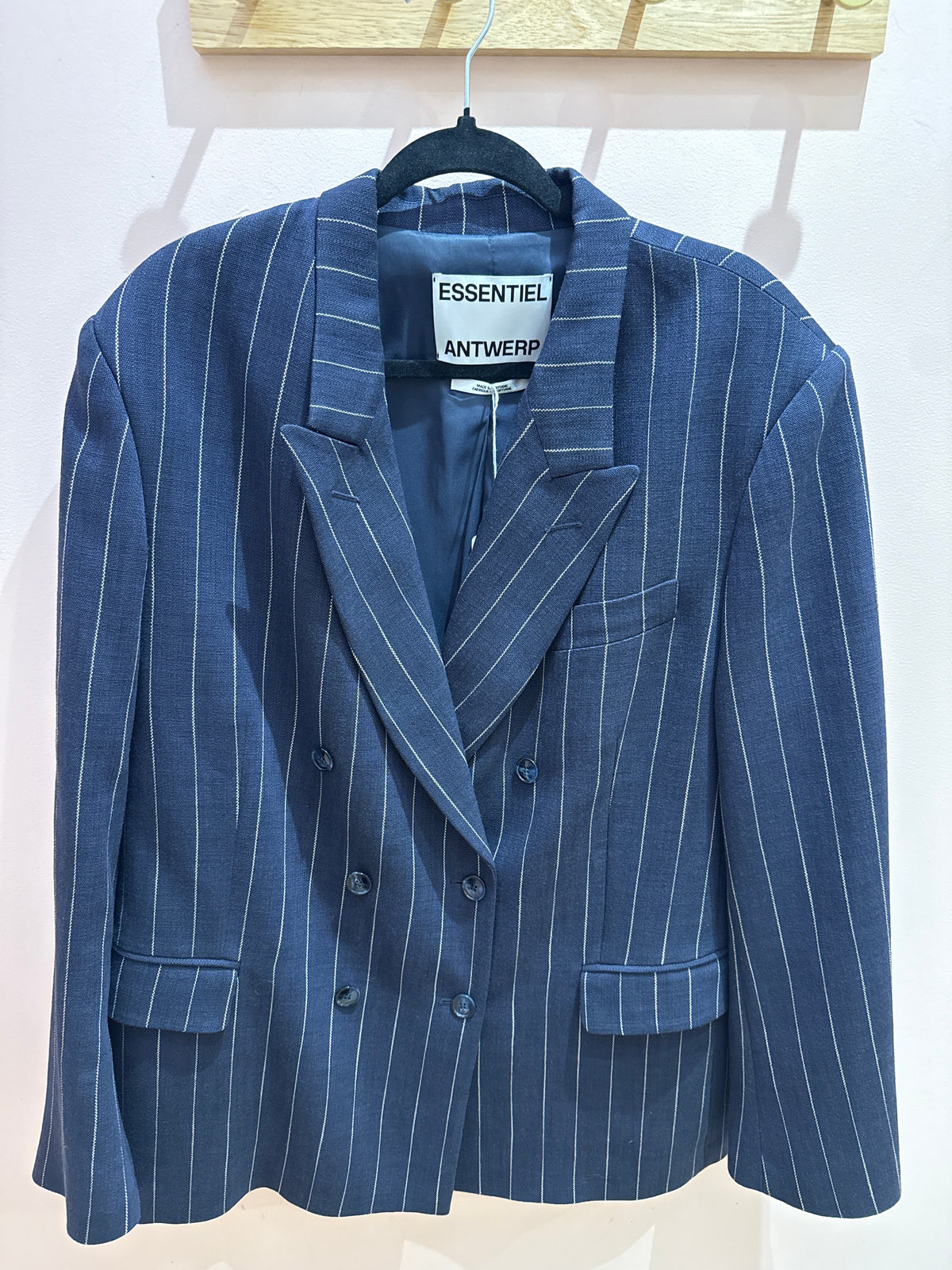 Blazer à rayures grises bleu Essentiel Antwerp T.XL