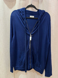 Zadig & Voltaire - Sweat-shirt bleu à capuche, détail rouge - T.L 11/09