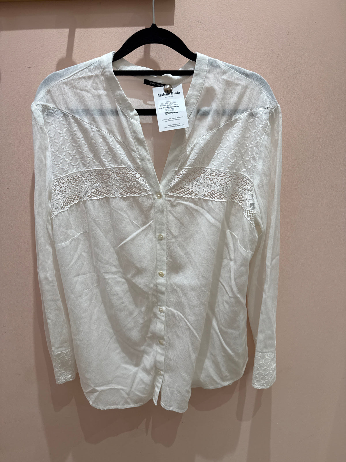 One Step - Chemise blanche dentelle - blanc dentelle - 42