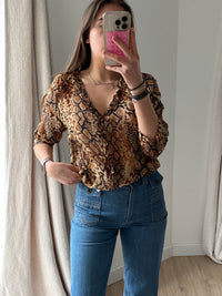 Blouse Ba&sh marron serpent T.XS
