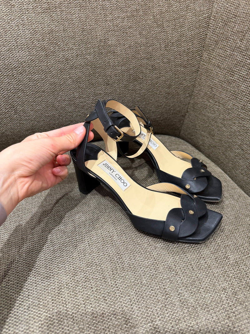 Jimmy Choo - Sandales noires à talons - T.36 1/2 03/09