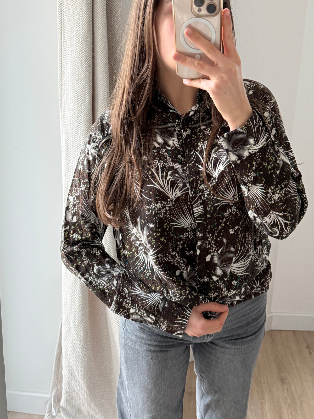 One Step - Chemise marron taches vertes - marron taches vertes - 44