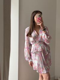 Robe Iro rose et verte T.S