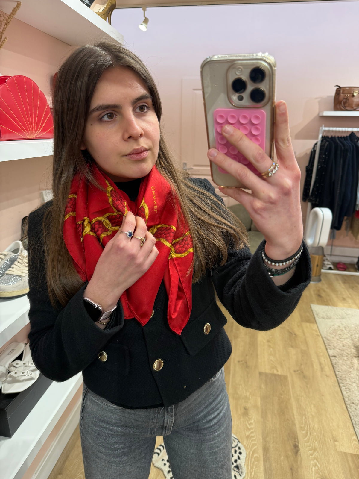 Foulard Chanel rouge TU