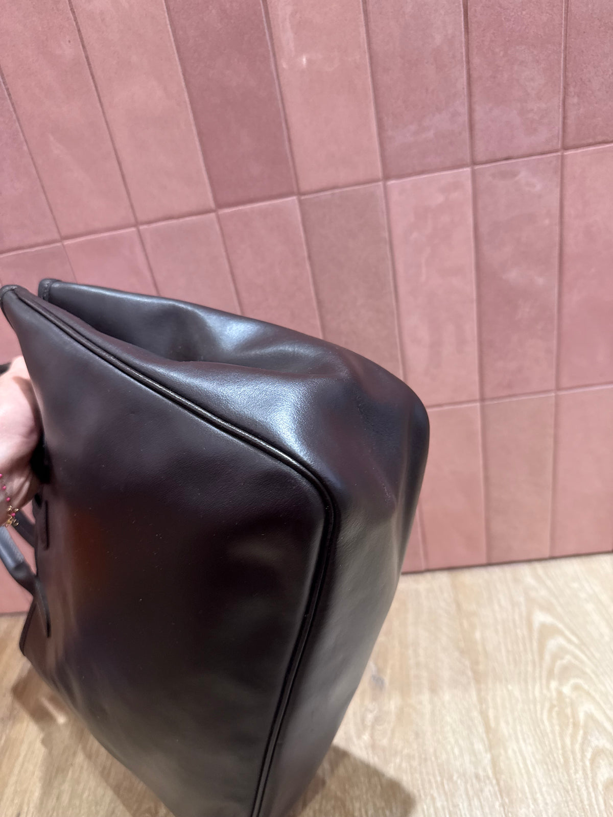 Sac marron en cuir Longchamp