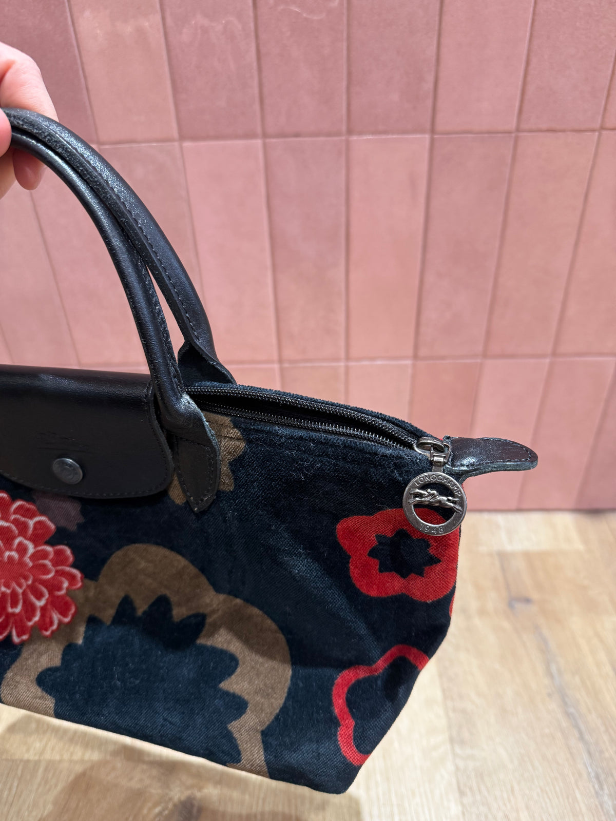 Sac - Longchamp - Noir et bleu velours - T.TU