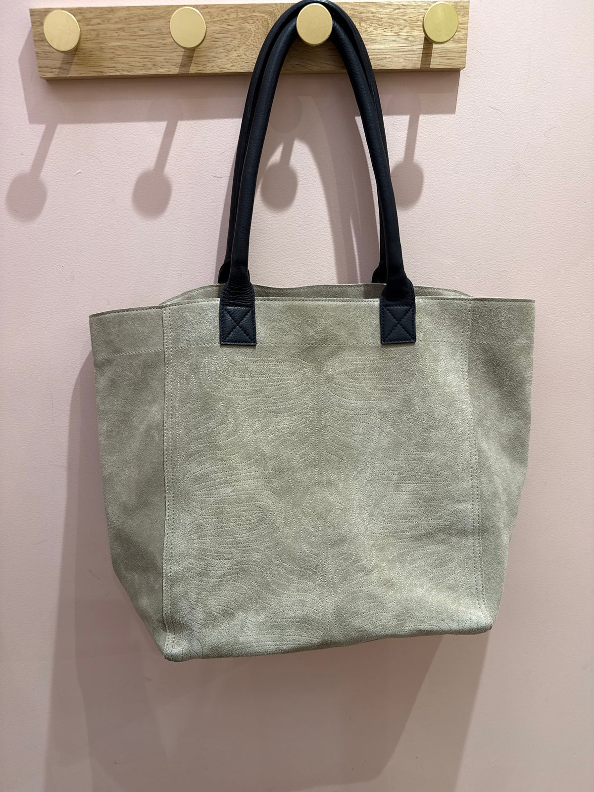 Yaya - Beige - Sac cabas beige daim cuir - T.TU