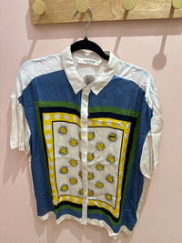 Nice Things blouse bleu et blanc T.40