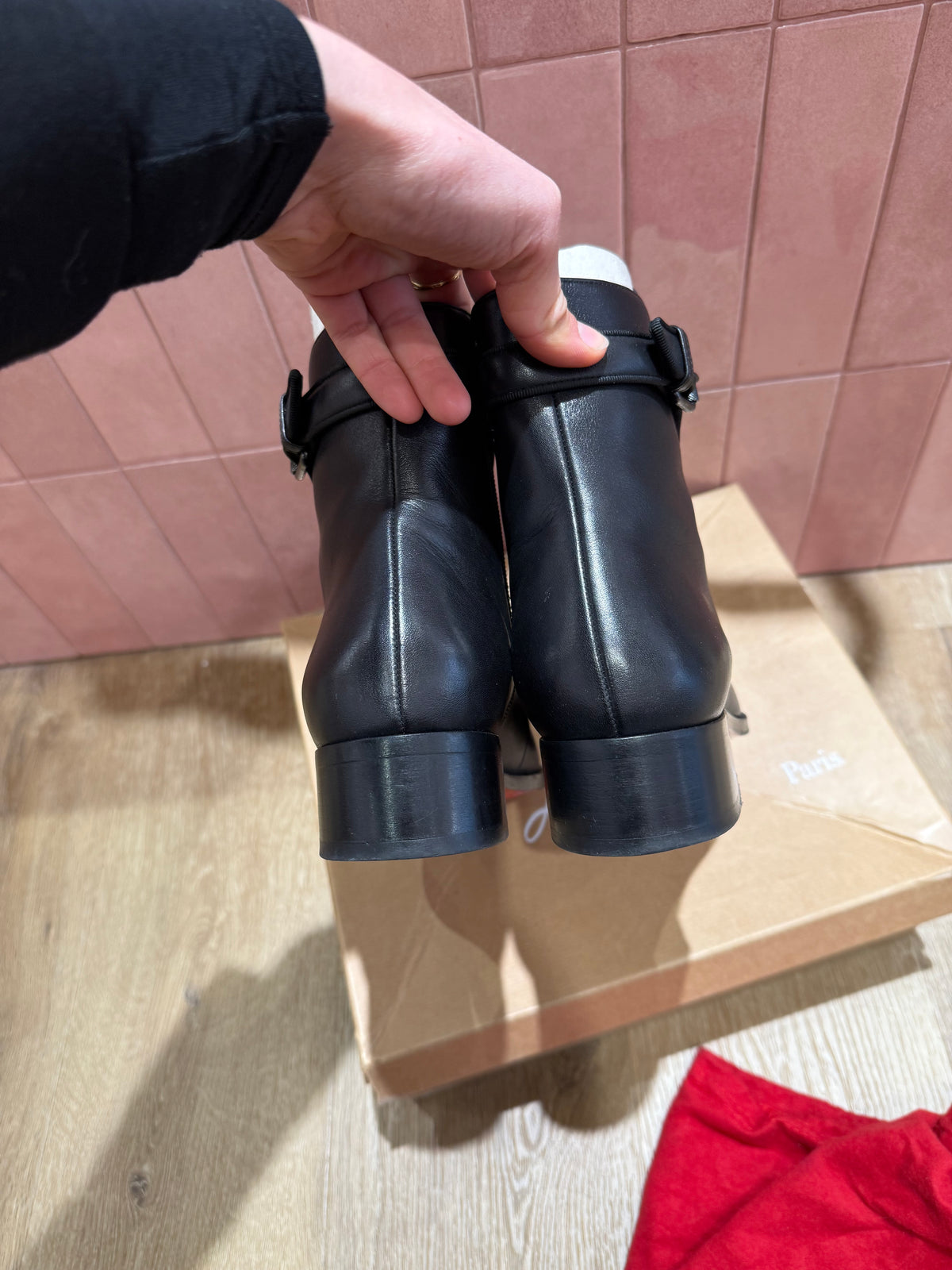 Bottines - louboutin noir, cuir, T.40