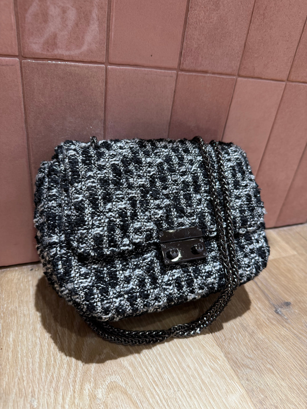 Sac noir tweed Cosmo Paris