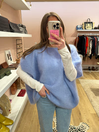 Pull mohair bleu ciel T.U