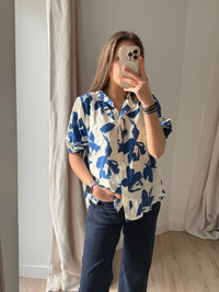 Chemise bleu et blanche ycoo Taille S/M