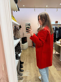 Manteau rouge en laine - Claudie Pierlot - T.38 20/10