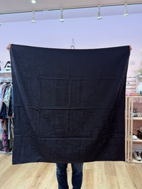 Foulard Hermès coton soie noir + boîte