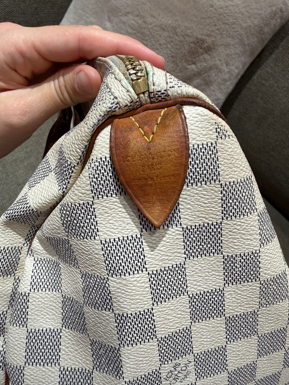Sac speedy Louis Vuitton 35  18/08 damier azur