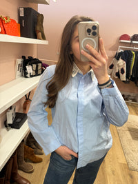 Chemise Claudie Pierlot bleu col strass T40