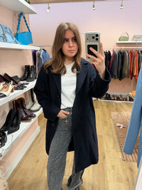 Manteau bleu nuit  Gérard Darel T.38 angora laine