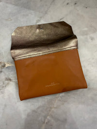 Porte monnaie dore cuir