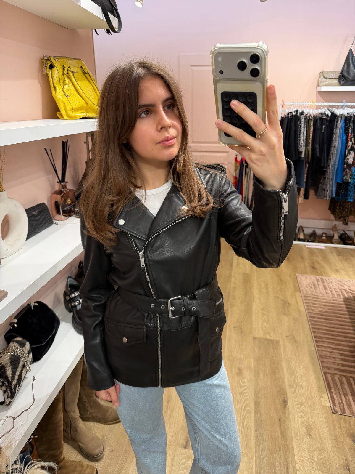 Veste en cuir ikks T.S 20/10