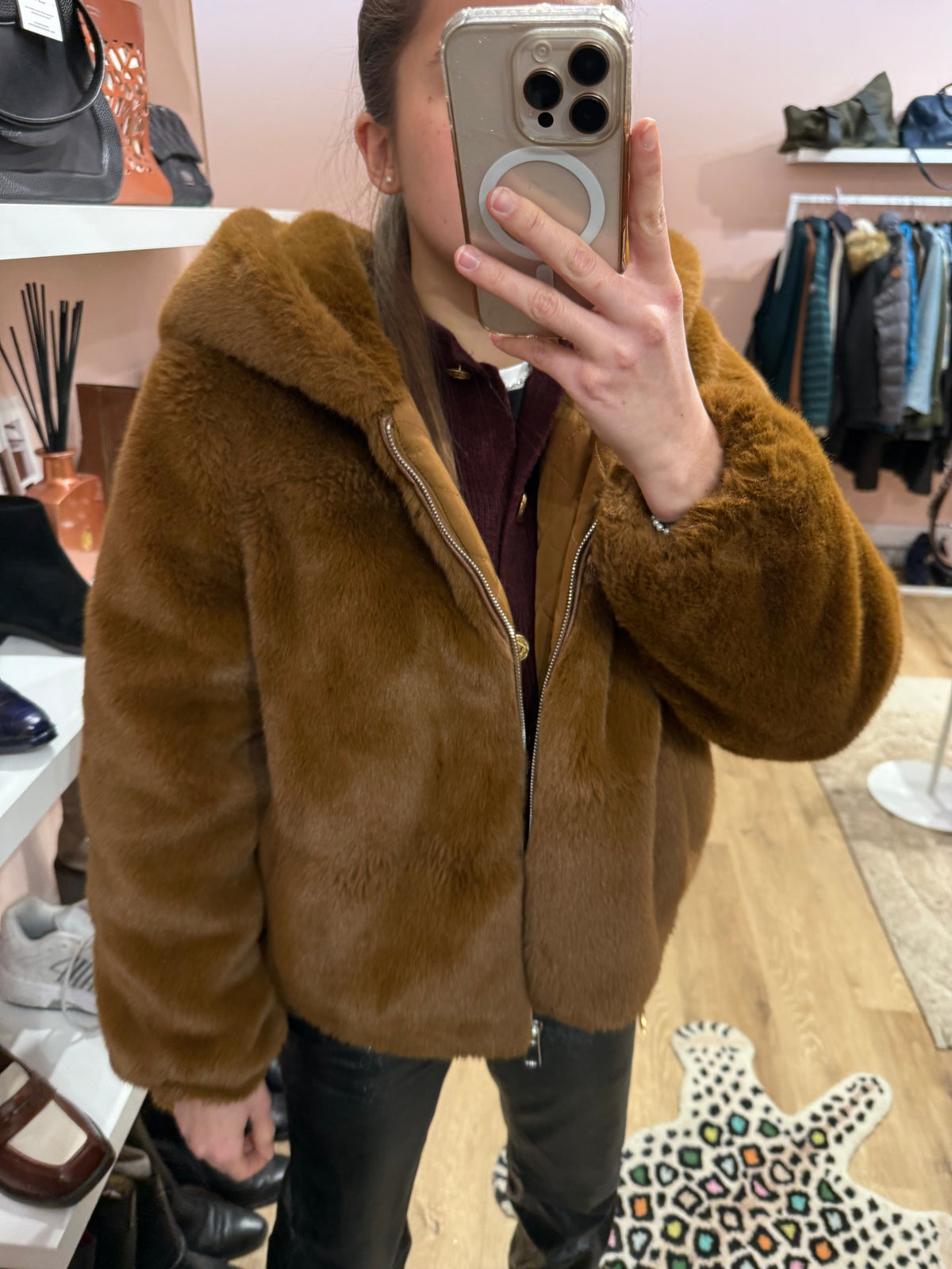 Veste marron Zara T.M fausse fourrure