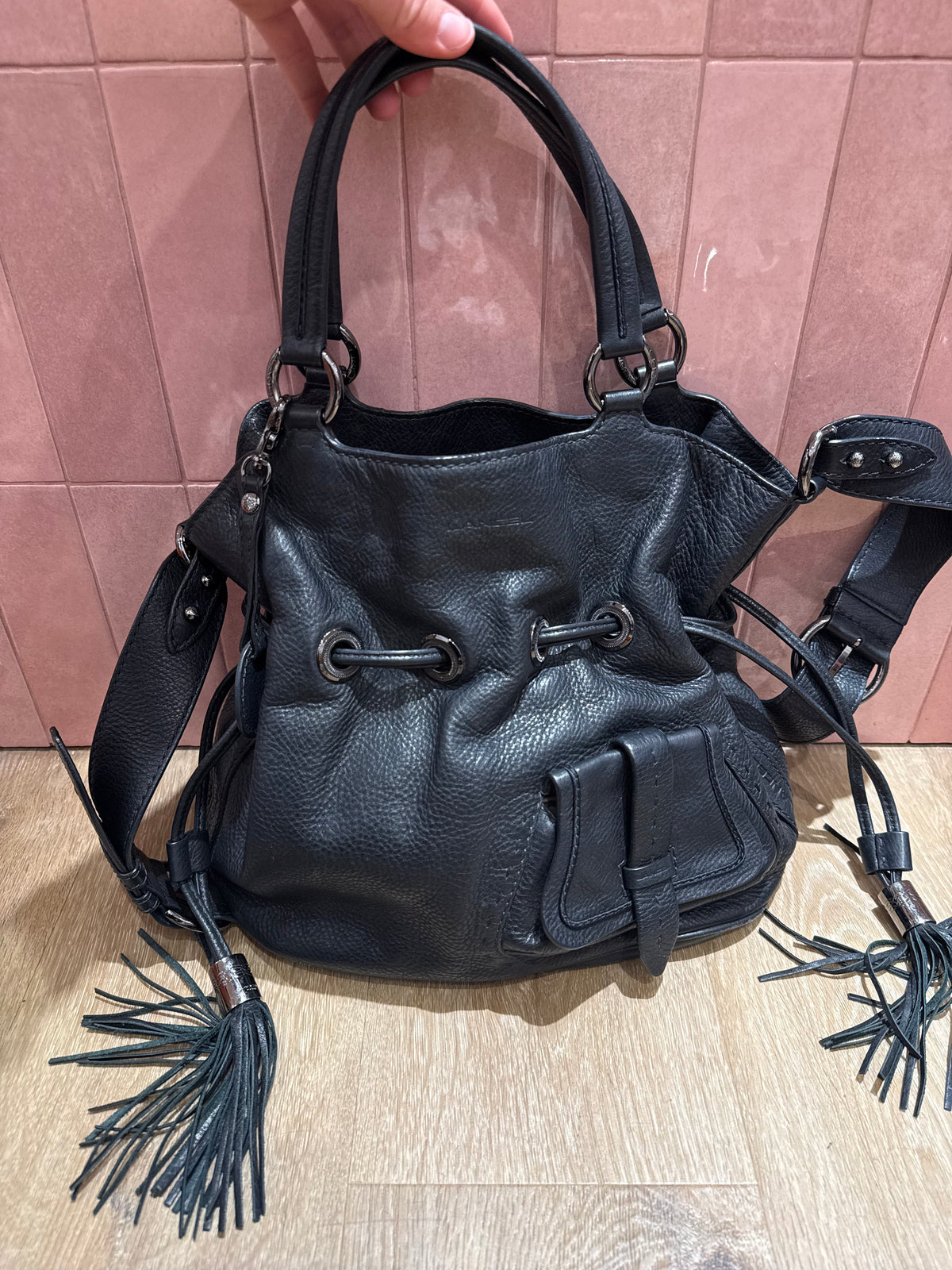 Sac lancel noir en cuir
