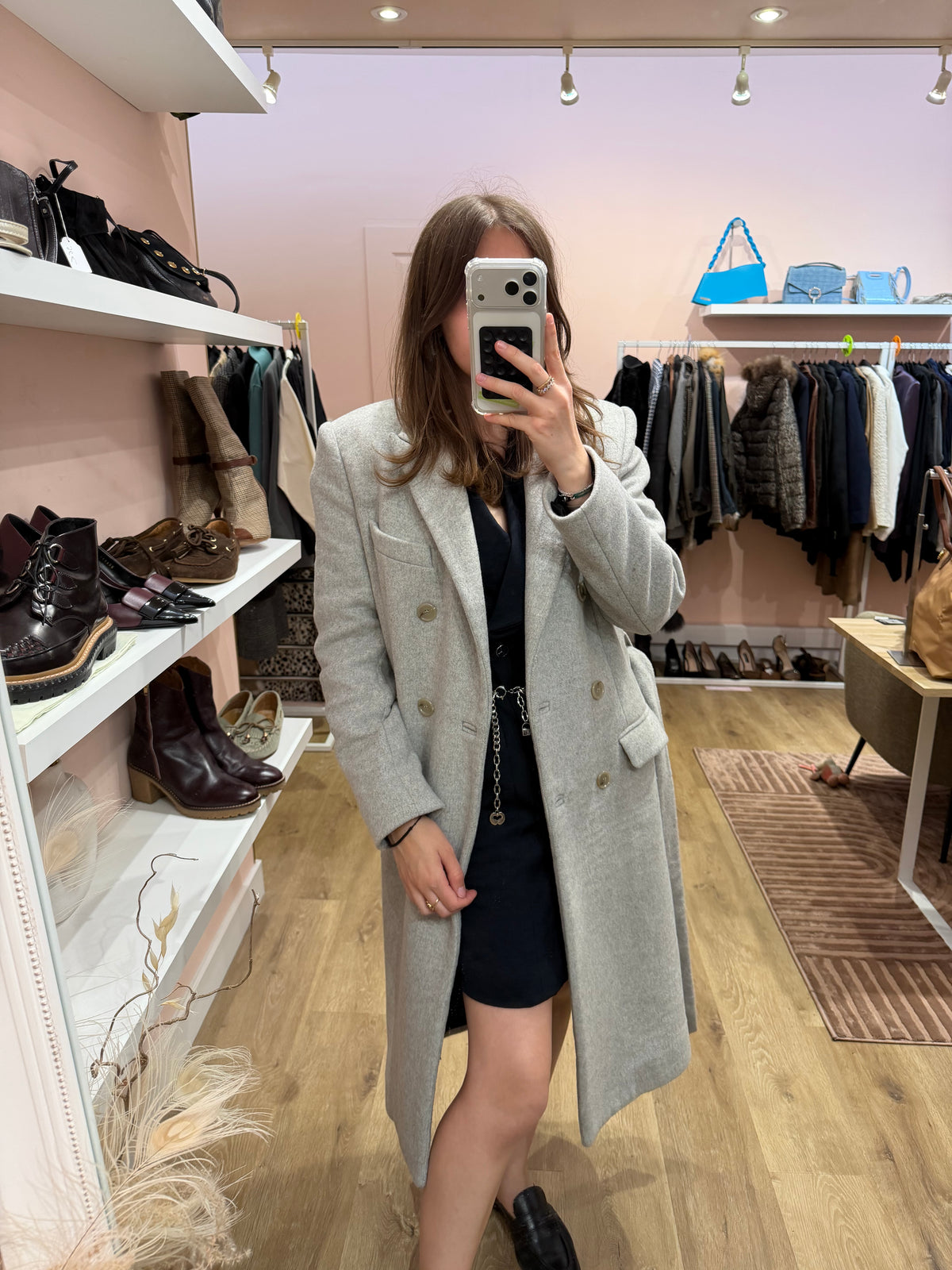 Manteau long gris Iro T.34 05/09