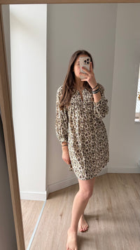 Robe beige kaki fleurs Harris Wilson Taille TS