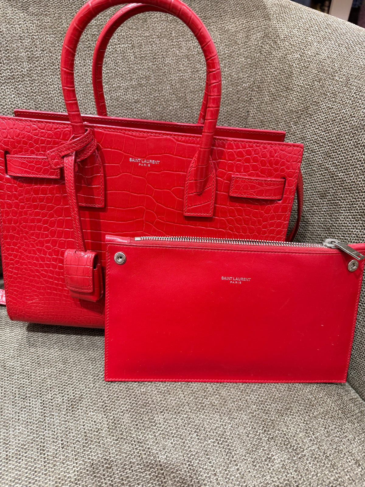 Sac de jour rouge Saint Laurent 09/09