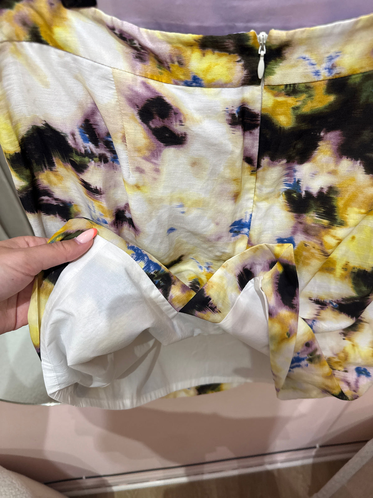 Jupe soie jaune et verte J.Crew T.38