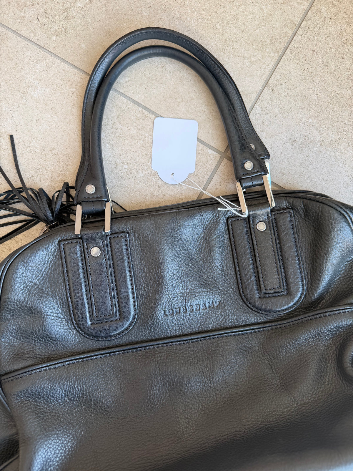 Sac noir Longchamp en cuir 16/08