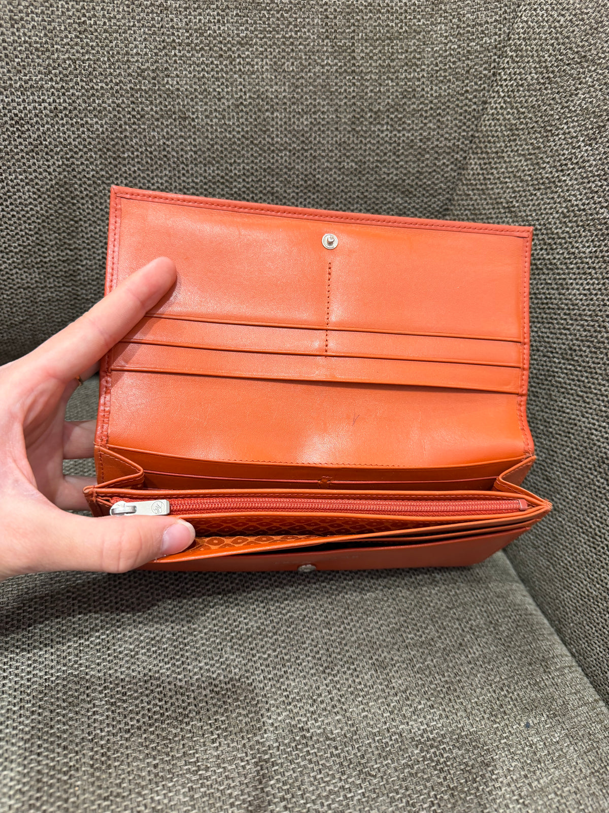 Porte-feuille Longchamp orange en cuir