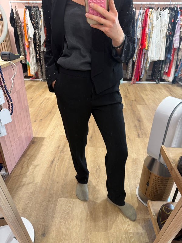 Pantalon noir chic à clous Claudie Pierlot T.40 07/06