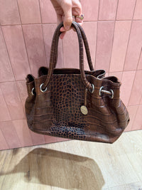 Sac marron croco Furla