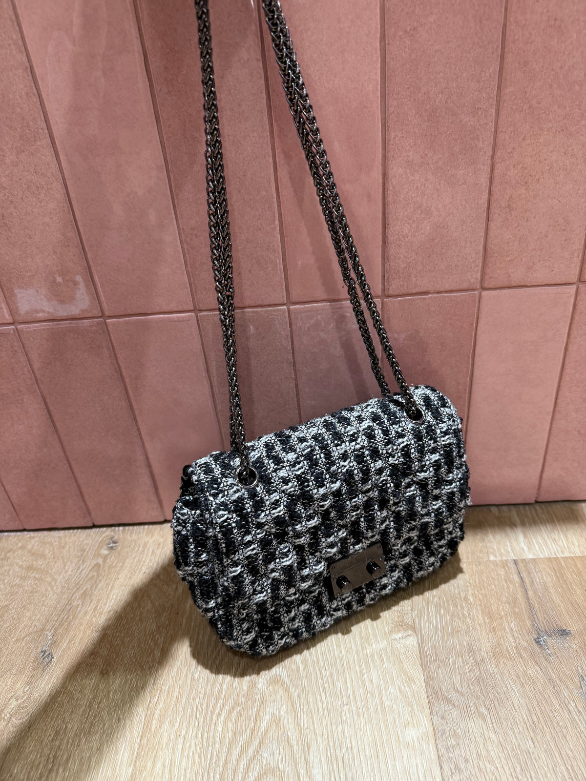 Sac noir tweed Cosmo Paris