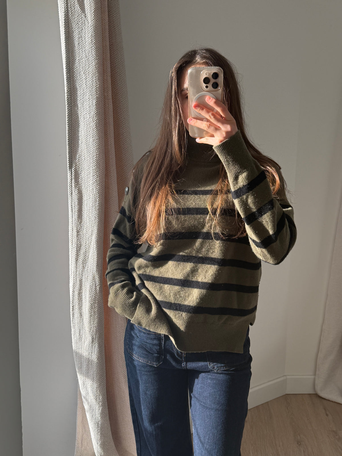 Pull ikks Vert et noir (rayures) T.M