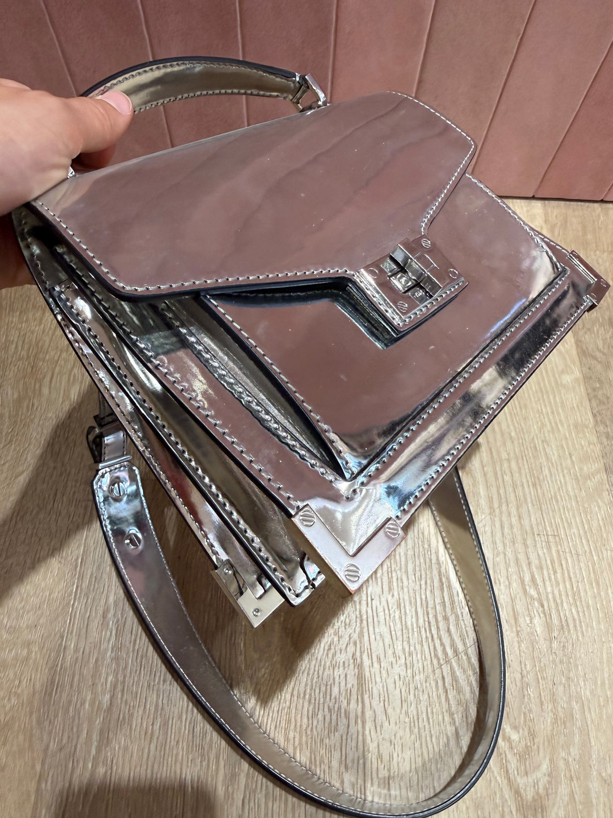 Sac argenté cuir the Kooples 19/07