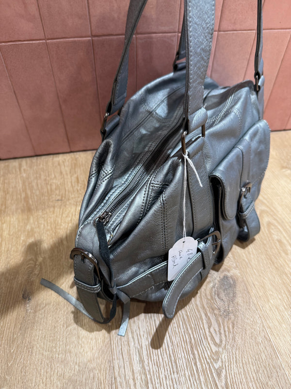 Sac maison123 cuir argenté