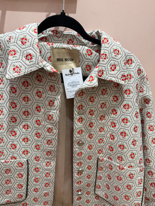 Veste matelassée Mosh Mosh beige et rouge T.38