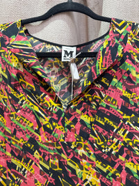 Missoni Robe rose et verte soie T.36