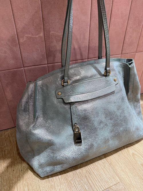 Sac vert argenté Furla