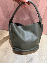 Sac kaki en cuir Longchamp