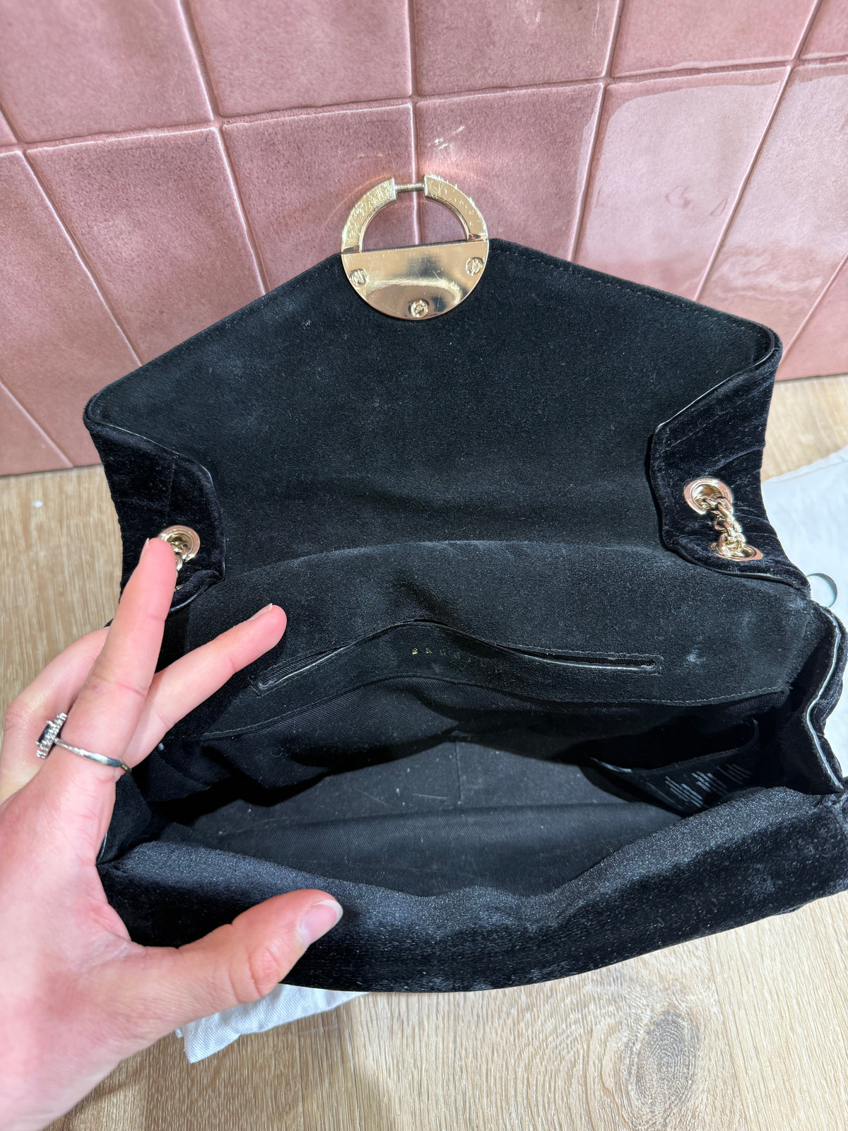 Sac Sandro en velours noir