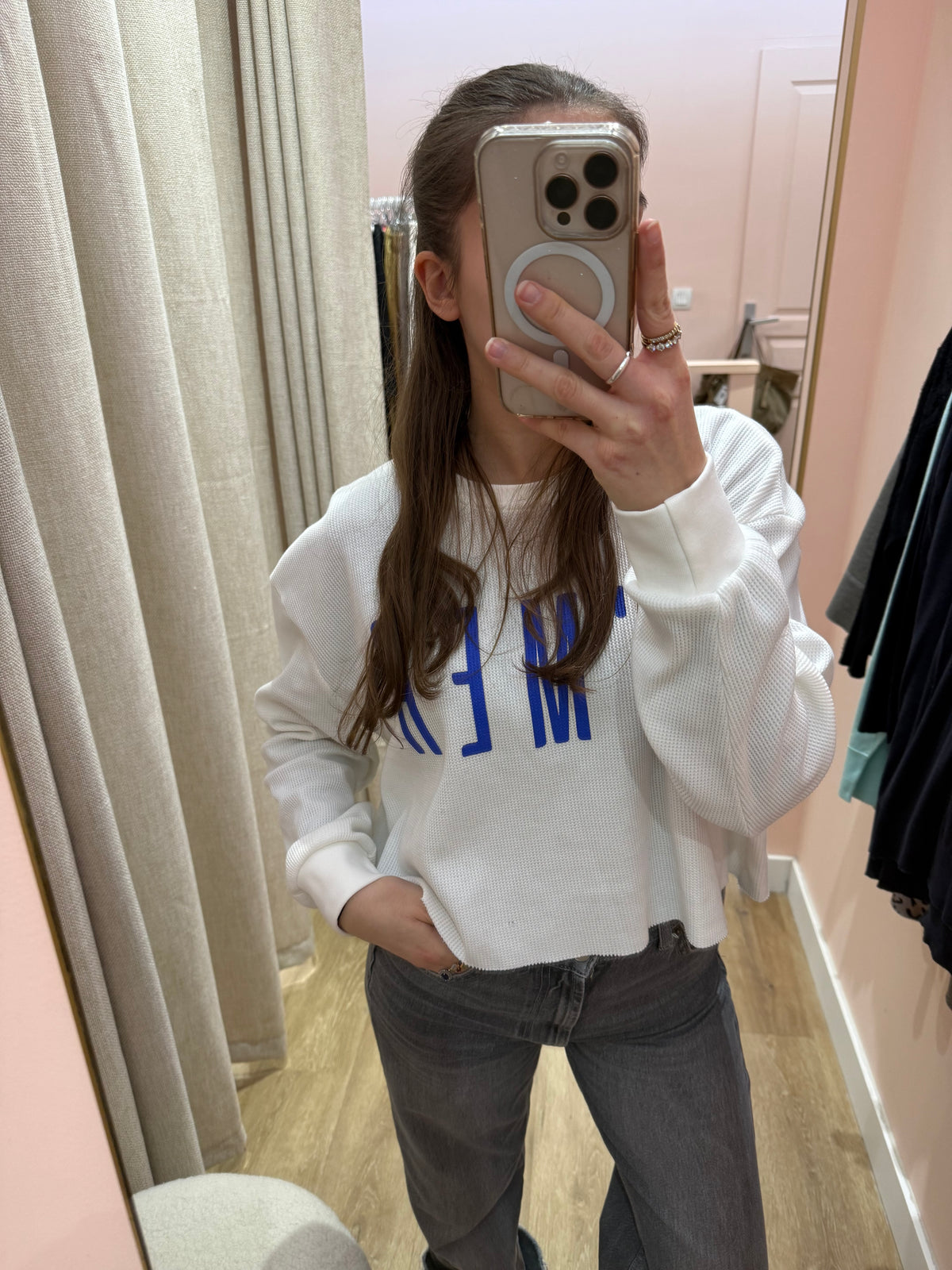 Sweat blanc court Omer Taille TS